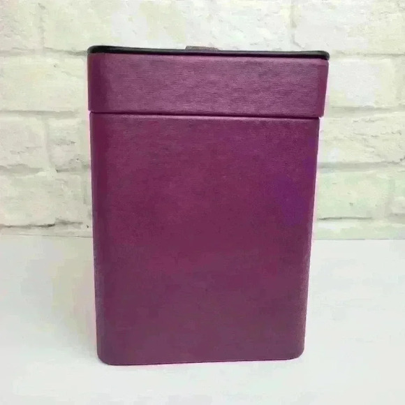 burgundy/ purple makeup storage box with a mirror - Picture 7 of 16